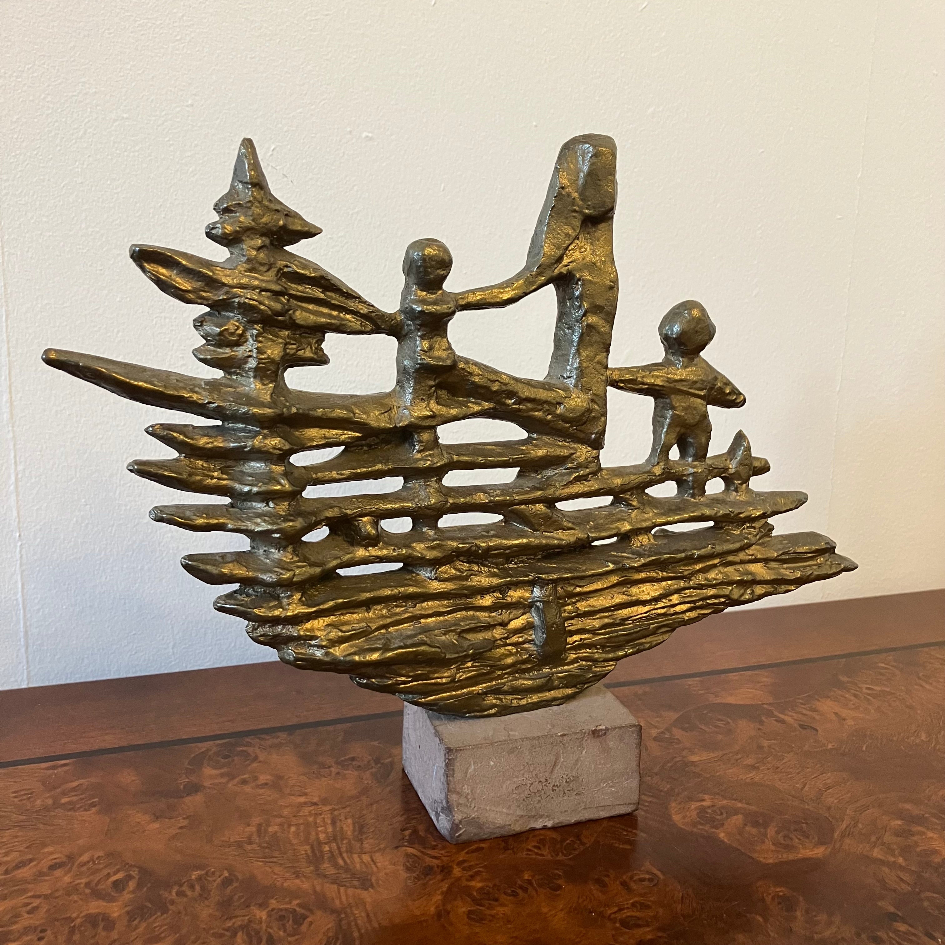 Bronze sculpture "Sagoskeppet" by Elma Oijens