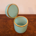 Jar in opaline glass and brass