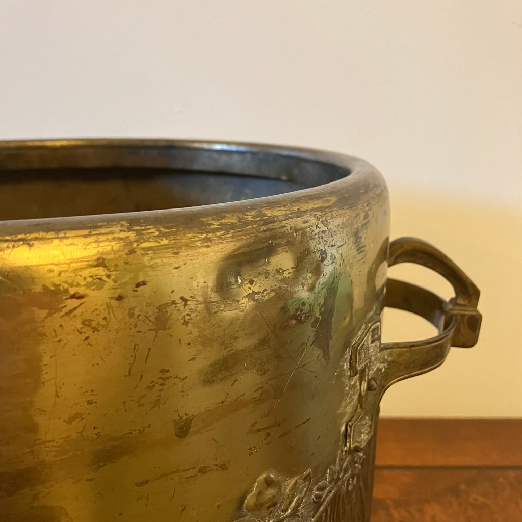 Art nouveau brass jardiniere