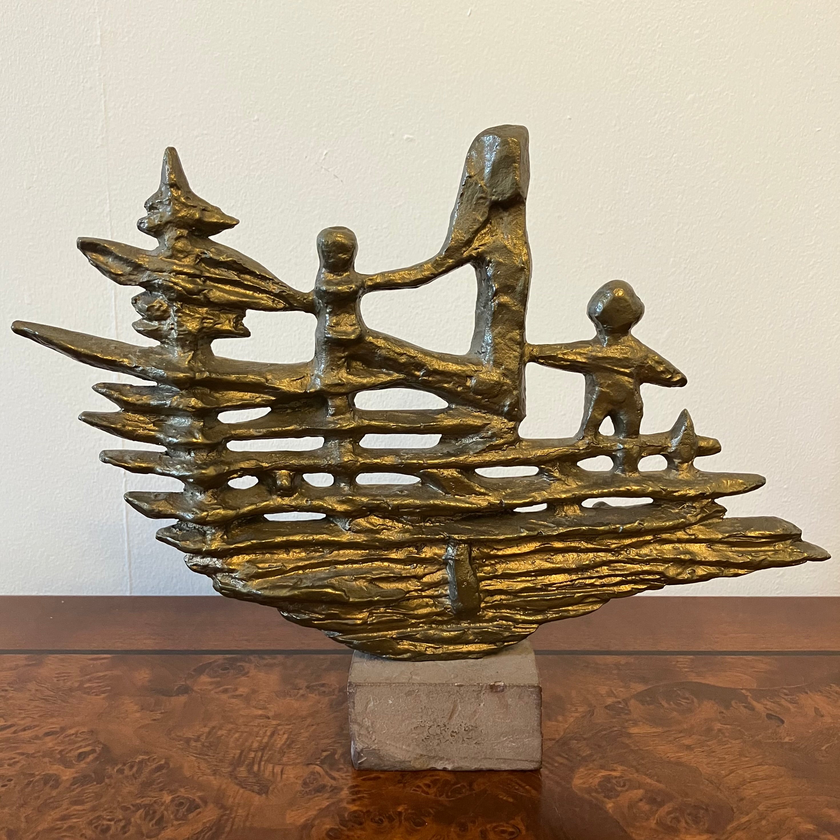 Bronze sculpture "Sagoskeppet" by Elma Oijens