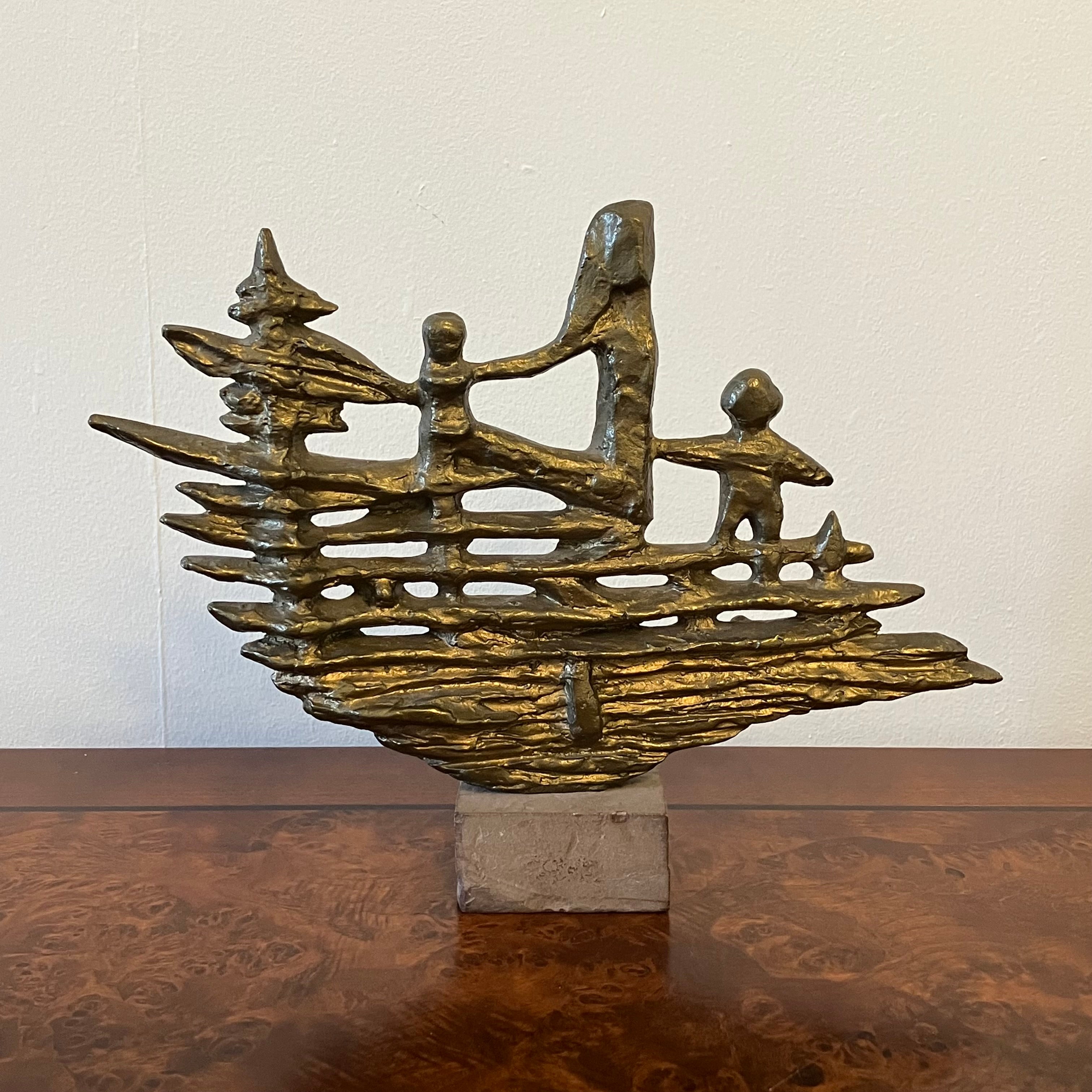 Bronze sculpture "Sagoskeppet" by Elma Oijens