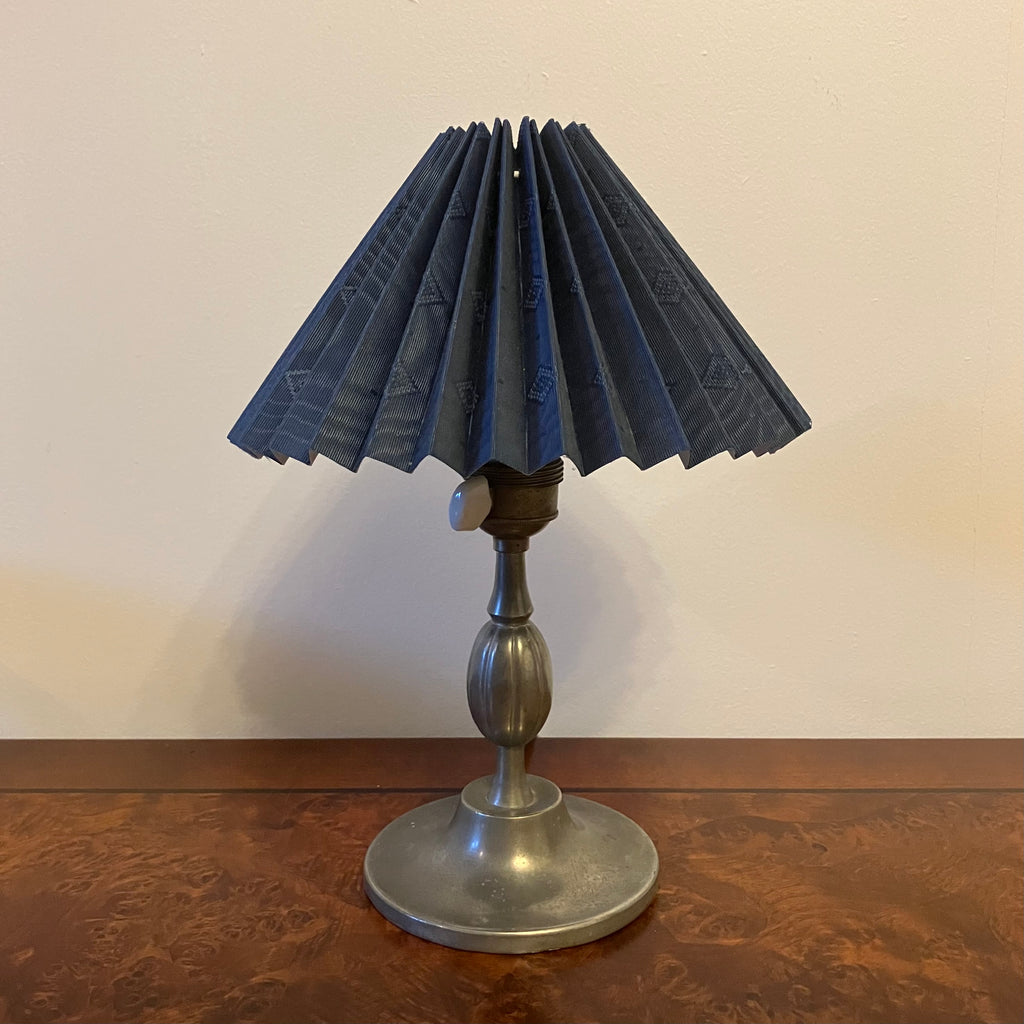 Art deco pewter table lamp