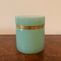 Jar in opaline glass and brass