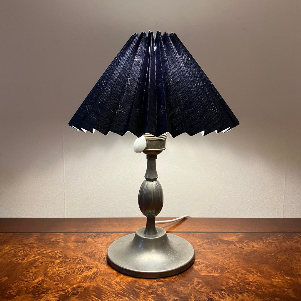 Art deco pewter table lamp