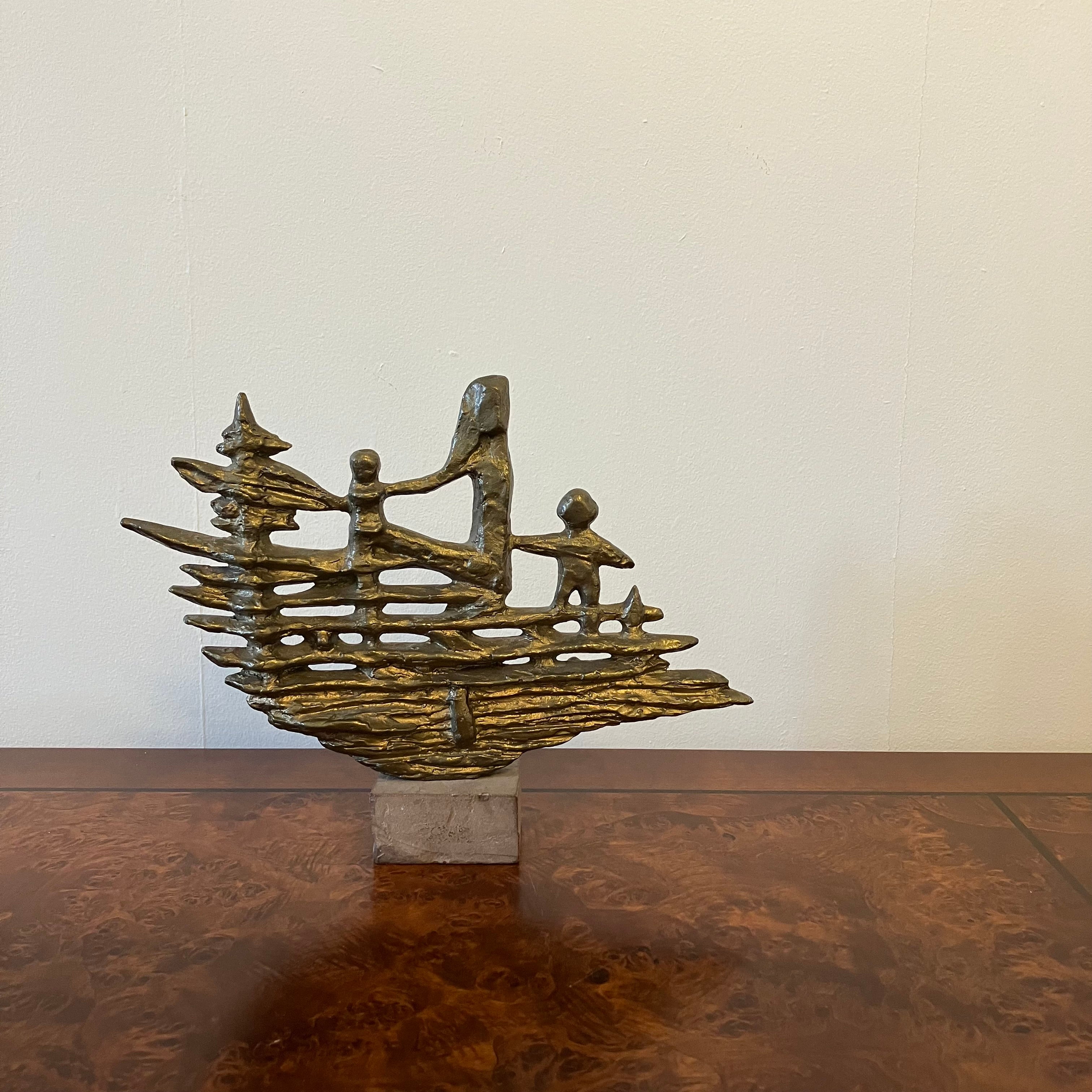 Bronze sculpture "Sagoskeppet" by Elma Oijens