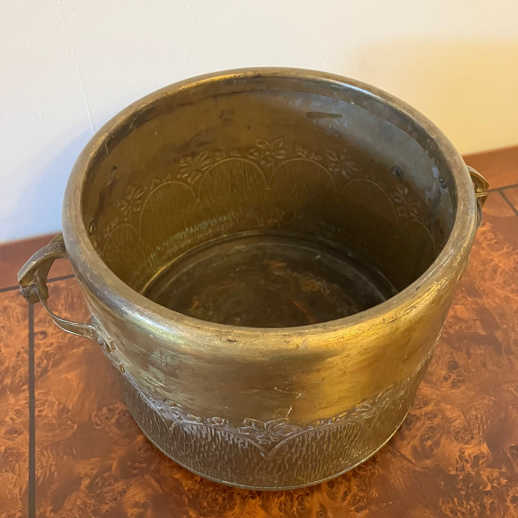 Art nouveau brass jardiniere