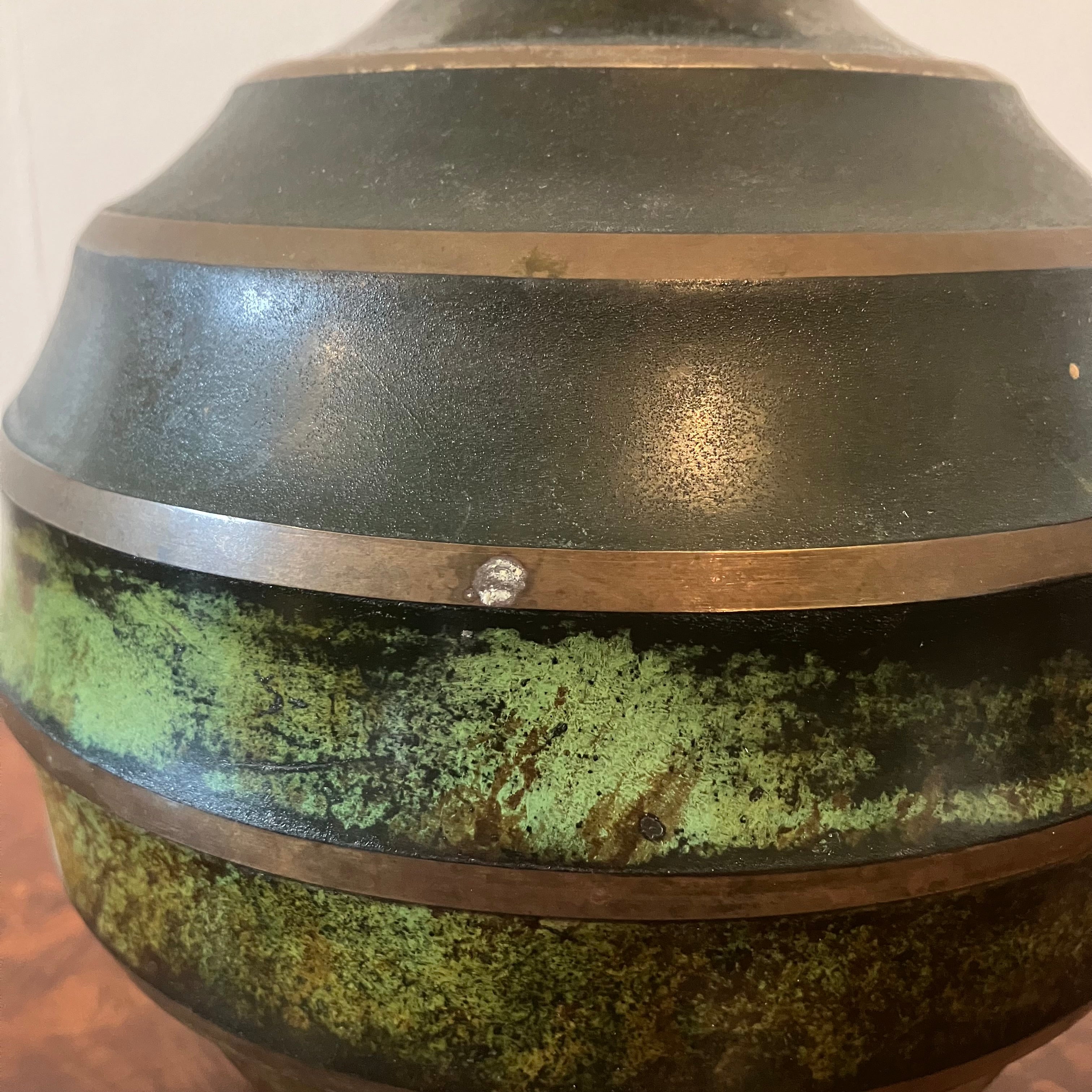 Art deco vase in patinated brass from Svenska Metallverken