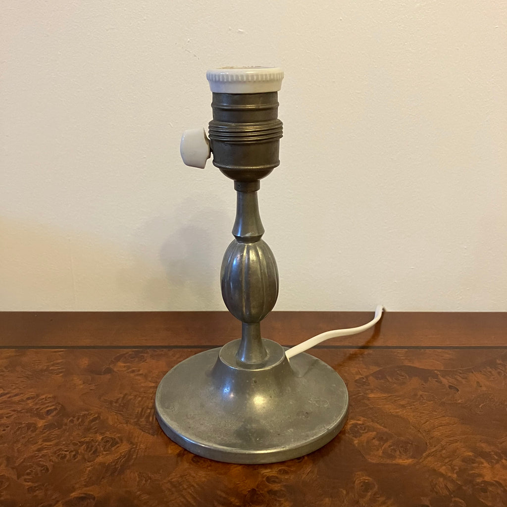 Art deco pewter table lamp
