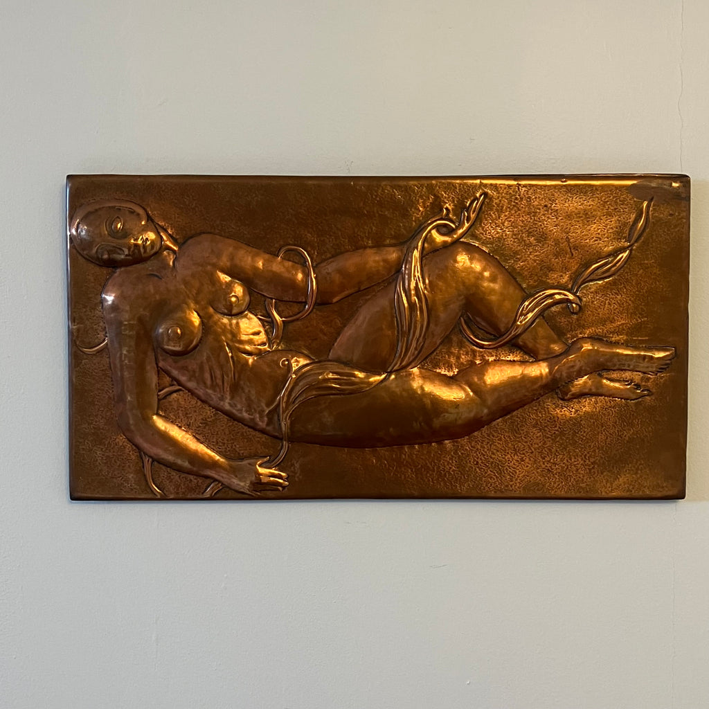 Art Nouveau copper relief