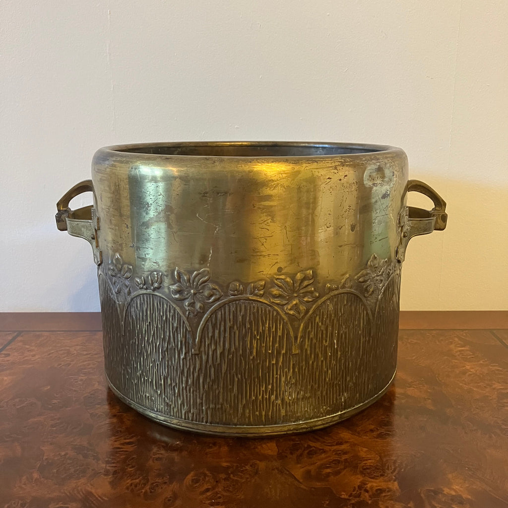 Art nouveau brass jardiniere