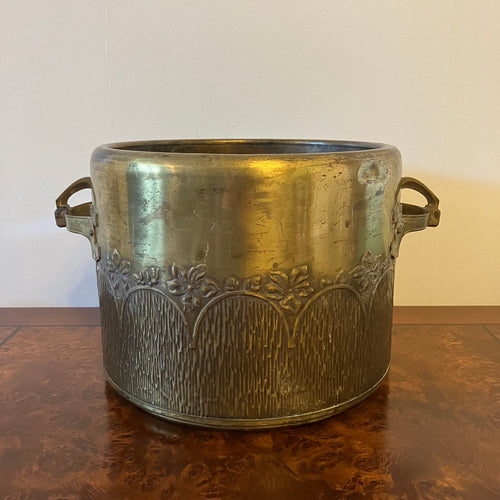 Art nouveau brass jardiniere