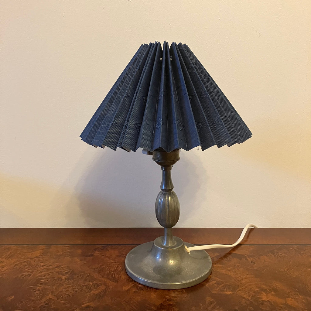 Art deco pewter table lamp