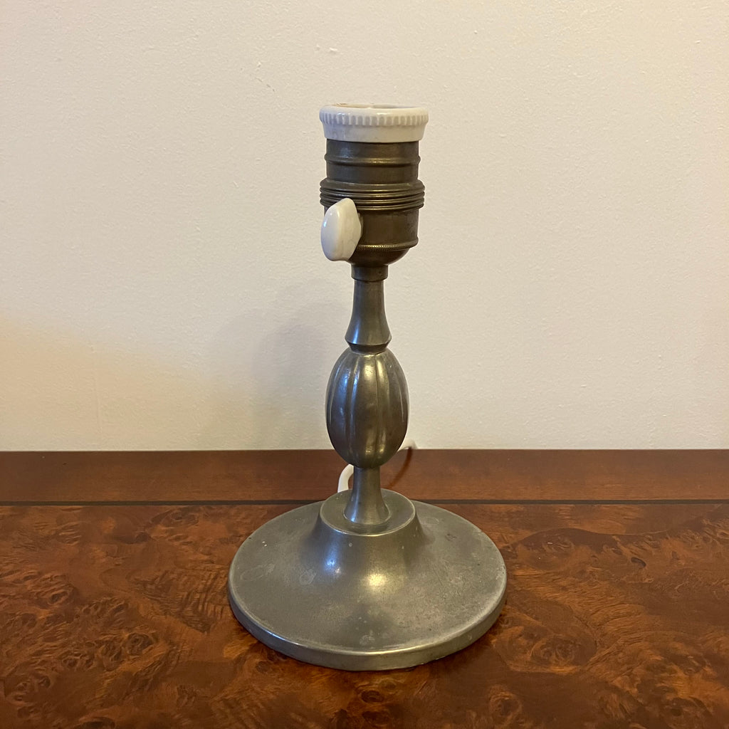 Art deco pewter table lamp