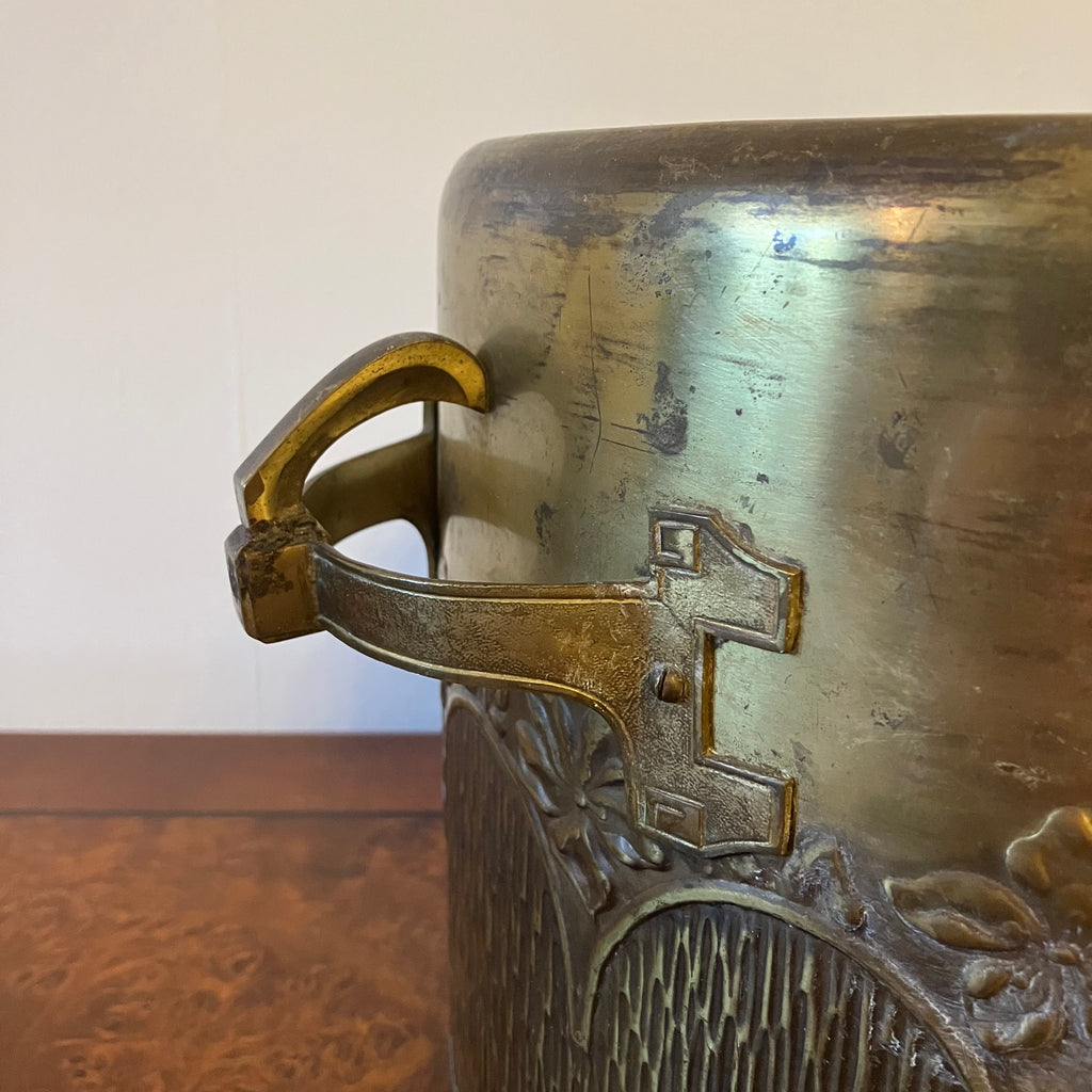 Art nouveau brass jardiniere